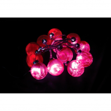 CL52 гирлянда 1,7м 24V 12 LED шары цвет стекла: красный, 1W, 42mA, с 24V-адаптером, IP 20 26760