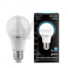 Лампа Gauss LED A60 E27 7W 710lm 4100K 1/10/50 102502207