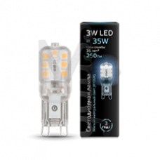 Лампа Gauss LED G9 AC220-240V 3W 250lm 4100K пластик 1/10/200 107409203