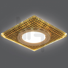 Светильник Gauss Backlight BL075 Квадрат. Кристалл/Черный/Золото, Gu5.3, LED 2700K 1/40 BL075