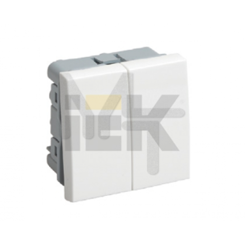 ВК1-22-00-П Выключатель двухклавишный (на 2 модуля) ПРАЙМЕР белый IEK CKK-40D-VD2-K01