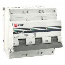 Автоматический выключатель 3P 50А (C) 10kA ВА 47-100 EKF PROxima mcb47100-3-50C-pro