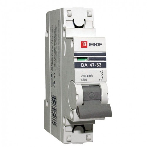 Автоматический выключатель 1P 10А (В) 4,5kA ВА 47-63 EKF PROxima mcb4763-1-10B-pro