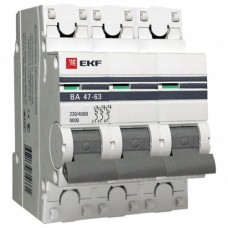 Автоматический выключатель 3P 25А (C) 6кА ВА 47-63 EKF PROxima mcb4763-6-3-25C-pro