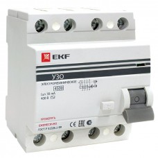 Устройство защитного отключения УЗО ВД-100 4P 100А/100мА (электромеханическое) EKF PROxima elcb-4-100-100-em-pro
