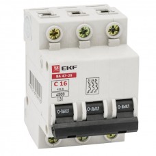 Автоматический выключатель 3P 20А (C) 4,5кА ВА 47-29 EKF Basic mcb4729-3-20C