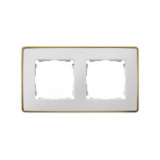 Рамка декоративная, 2 поста, Select, S82 Detail, белый-золото 8201620-245