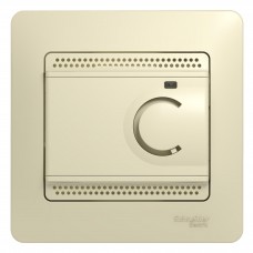 Glossa Беж Термостат электронный теплого пола с датчиком, 10A (в сборе с рамкой) GSL000238