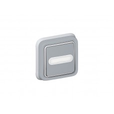 Legrand Plexo Серый Выключатель 1-клавишный кнопочный с/п,встраиваемый,в сборе,10А, IP66 90482
