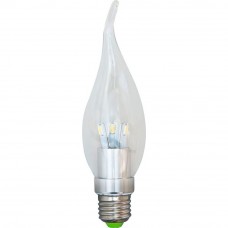 Лампа светодиодная LB-71 6LED(3.5W) 230V E27 6400K свеча на ветру хром прозрачная 25280