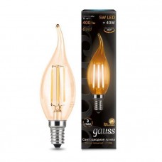 Лампа Gauss LED Filament Свеча на ветру E14 5W 420lm 4100K Golden 1/10/50 104801805