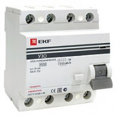 Устройство защитного отключения УЗО ВД-100 4P 40А/100мА (электромеханическое) EKF PROxima elcb-4-40-100-em-pro