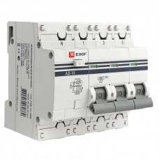Дифференциальный автомат АД-32 3P+N 50А/300мА (хар. C, AC, электронный, защита 270В) 4,5кА EKF PROxima DA32-50-300-4P-pro