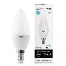 Лампа Gauss LED Elementary Свеча 10W E14 730lm 4100K 1/10/100 33120