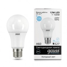 Лампа Gauss LED Elementary A60 12W E27 1170lm 6500K 1/10/50 23232