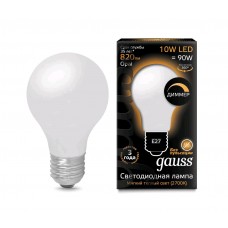 Лампа Gauss LED Filament A60 OPAL dimmable E27 10W 820lm 2700К 1/10/40 102202110-D