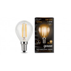 Лампа Gauss LED Filament Шар E27 9W 680lm 2700K 1/10/50 105802109