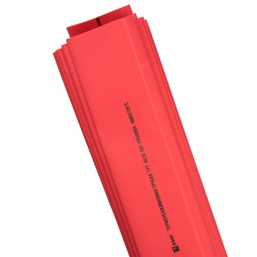 Термоусаживаемая трубка ТУТ 40/20 красная в отрезках по 1м EKF PROxima tut-40-r-1m