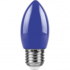 Лампа светодиодная LB-376 (1W) 230V E27 синий свеча для белт лайта 25925