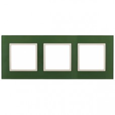 14-5103-27 ЭРА Рамка на 3 поста, стекло, Эра Elegance, зелёный+сл.кость Б0034517