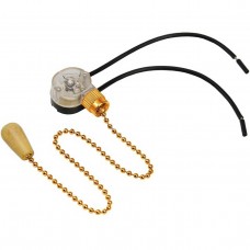 Выключатель для настенного светильника c проводом и деревянным наконечником  «Gold» REXANT 32-0104