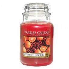 Свеча большая в стеклянной банке Мандарин и клюква Mandarin Cranberry 623 гр / 110-150 часов 1053154E
