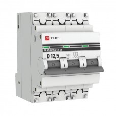 Автоматический выключатель 3P 12,5А (D) 4,5kA ВА 47-63 EKF PROxima mcb4763-3-12.5D-pro