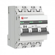 Автоматический выключатель 3P 6А (D) 6кА ВА 47-63 EKF PROxima mcb4763-6-3-06D-pro