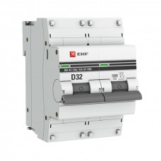 Автоматический выключатель 2P 32А (D) 10kA ВА 47-100 EKF PROxima mcb47100-2-32D-pro