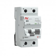 Дифференциальный автомат DVA-6 1P+N 13А (D) 300мА (AC) 6кА EKF AVERES rcbo6-1pn-13D-300-ac-av
