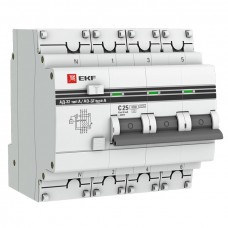 Дифференциальный автомат АД-32 3P+N 40А/100мА (хар. C, AC, электронный, защита 270В) 4,5кА EKF PROxima DA32-40-100-4P-pro
