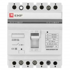 Выключатель автоматический ВА-99  125/ 50А 4P 25кА EKF mccb99-125-50-4P