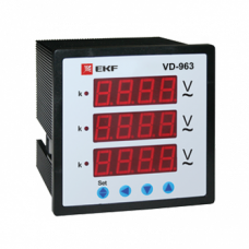 VD-963 Вольтметр цифровой на панель (96х96) трехфазный EKF PROxima vd-963
