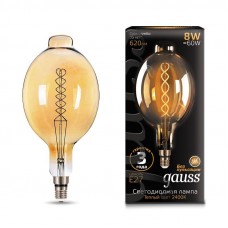 Лампа Gauss LED Vintage Filament Flexible  BT180 8W E27 180*360mm Amber 620lm 2400K 152802008