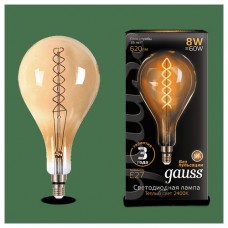 Лампа Gauss LED Vintage Filament Flexible A160 8W E27 160*300mm Amber 620lm 2400K 150802008