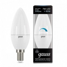 Лампа Gauss Свеча 7W 590lm 6500К E14 диммируемая LED 103101307-D